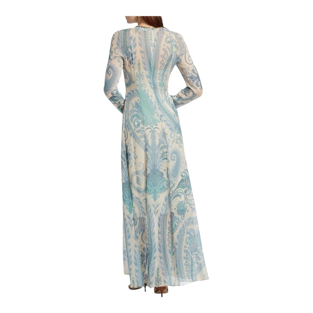 Zimmermann Illuminate Turquoise Paisley Long Sleeve Maxi Dress Size 8 (2) - Picture 3 of 16